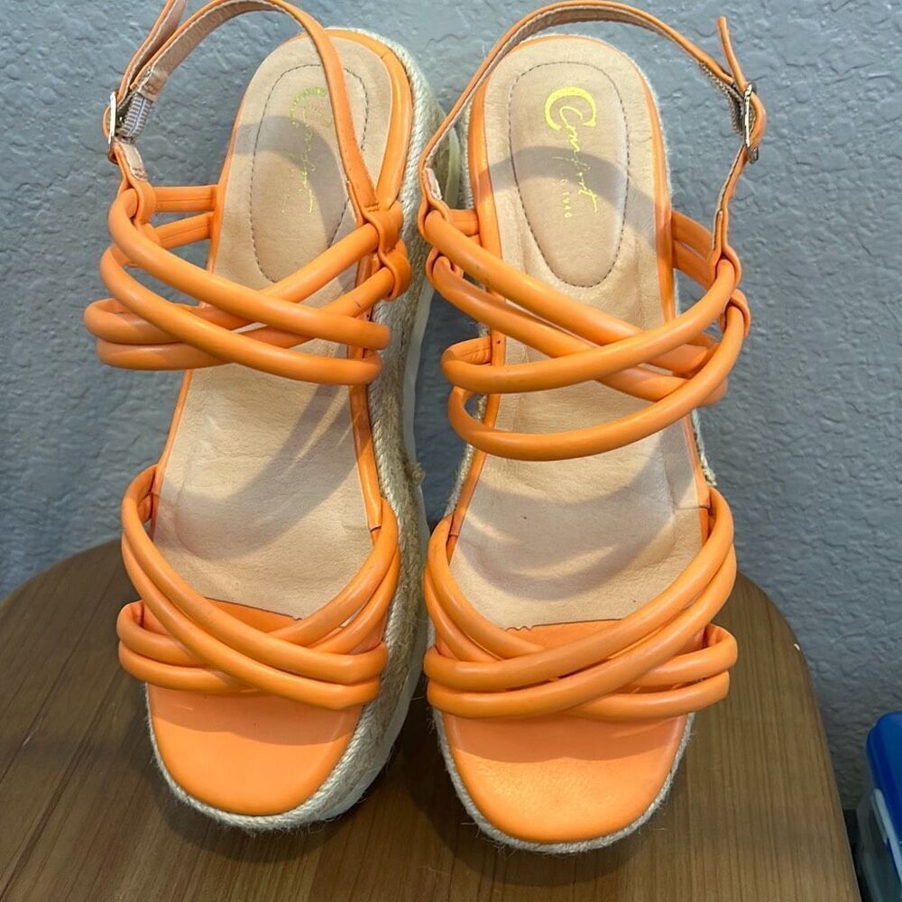Torrid comfort, 1946 orange wedge sandals size 8 - Picture 8 of 11